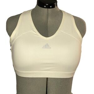 ADIDAS Performance ClimaCool White Sports Bra Athletic Running Yoga Dance XL NWT